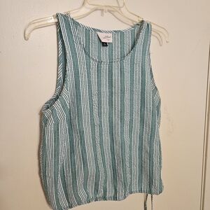 Universal Threads Teal and White Striped Tank Top